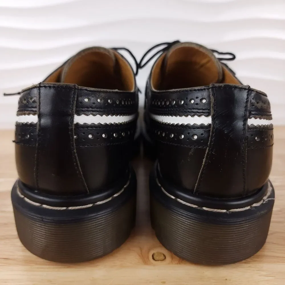 Dr‎ Martens Bex Brogue Wingtip Shoes Mens UK 9 US 10 Black White England 3989